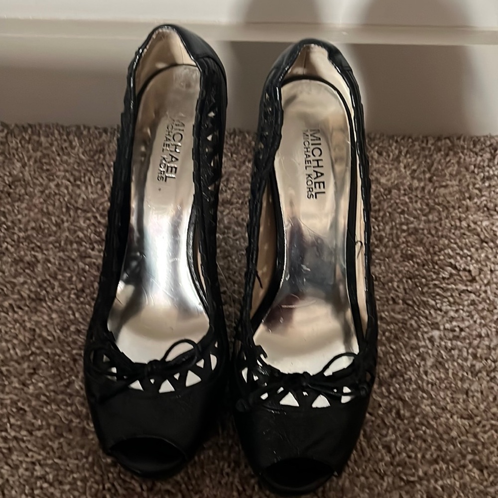 Black Michael Kors high heels with platform
